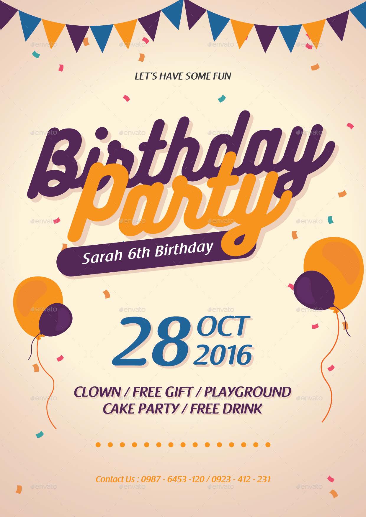 Birthday Flyer + Invitation by tokosatsu GraphicRiver